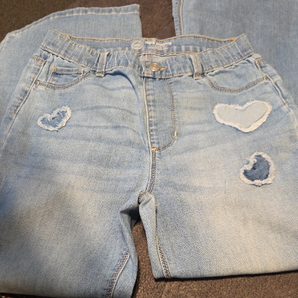wonder nation Light Blue Heart Patch Jeggings
